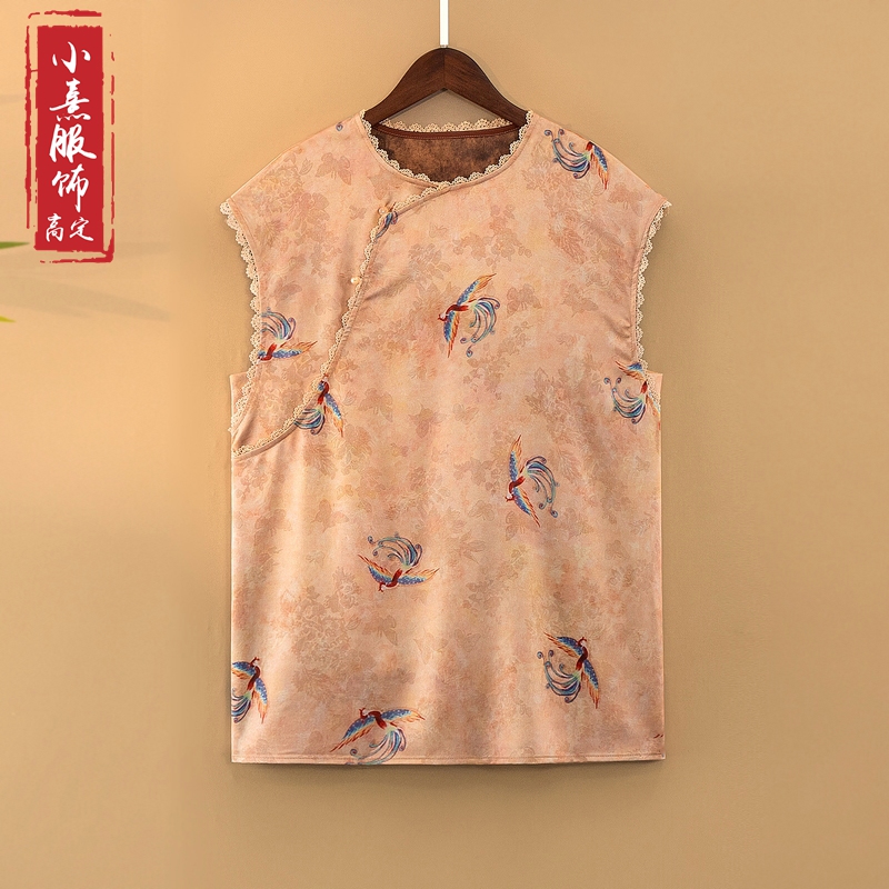 【芊凤】夏季2025新款上衣小衫新中式女装国风圆领提花气质无袖衬衫