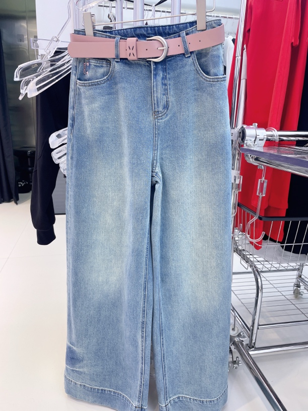 【Five】复古高腰阔腿牛仔裤宽松百搭直筒裤