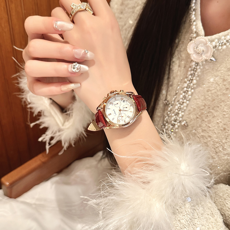 【希可】简约时尚精致女士手表防水皮带石英腕表522