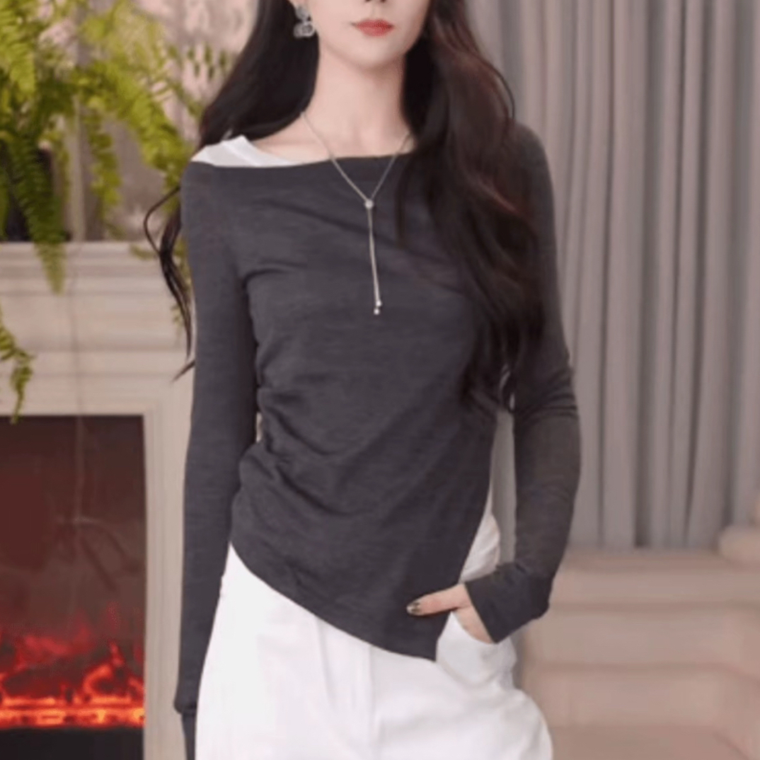 阿玛施【官方正品】新款简约风休闲套头针织衫女538107