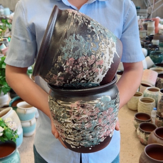 紫砂花盆高21口20—————