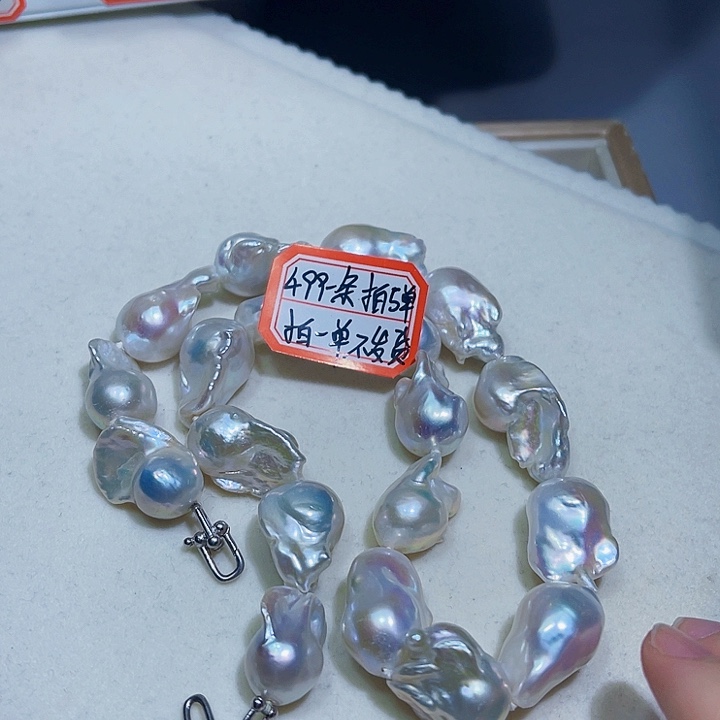 拉***6银S925镶嵌淡水珍珠颈饰