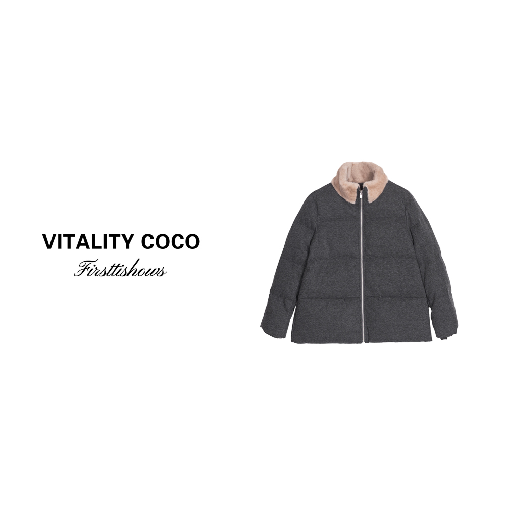 「VITALITY COCO」24冬季秋冬上新卖高领百搭毛领休闲羽绒服1641