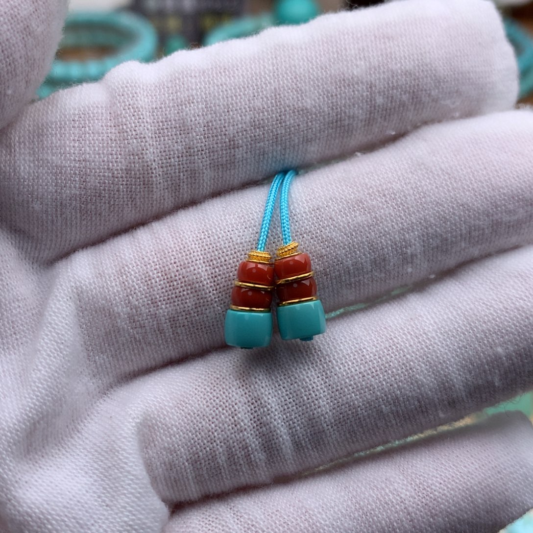 绿松石18K金镶嵌珠宝奇石