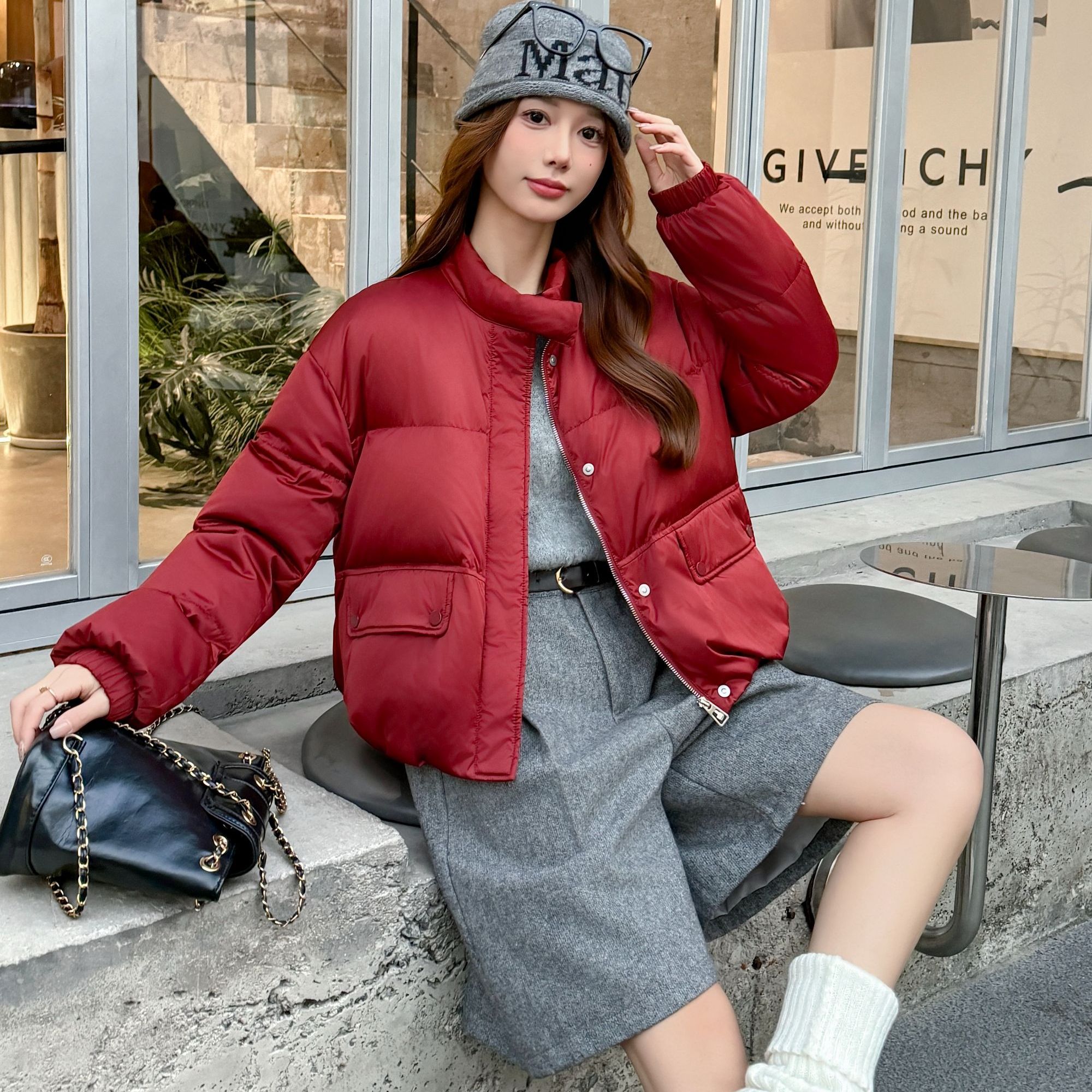 【粉丝专享浮力】2025冬季新品韩版休闲立领宽松面包服【依-25621】