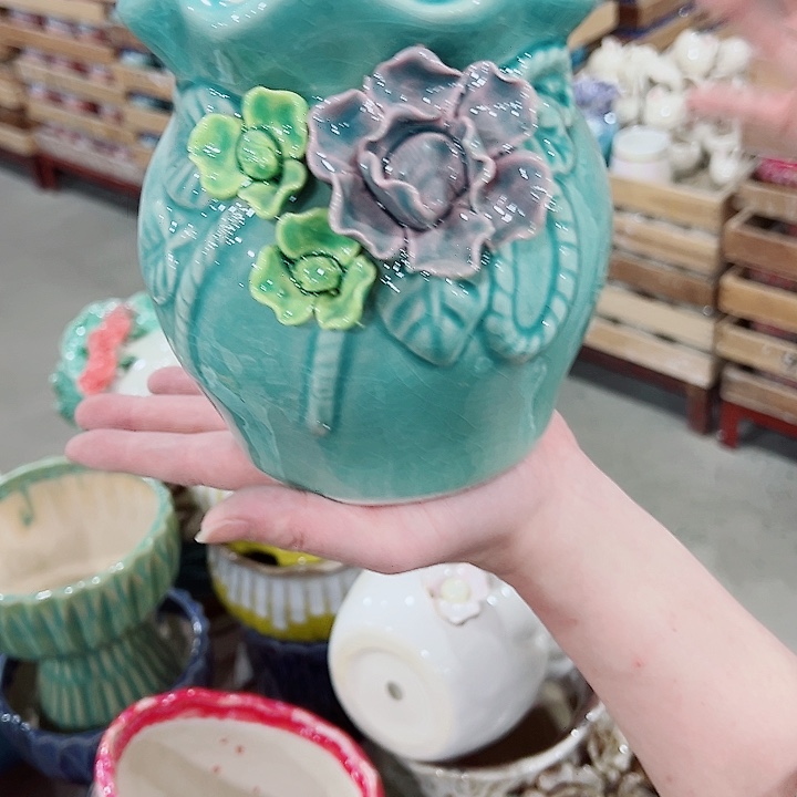 有孔，凑单福利满10元发货陶瓷多肉花盆！