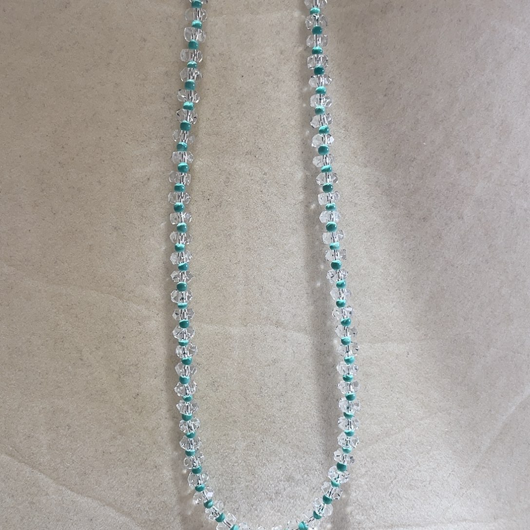 水晶颈饰银S925镶嵌原创