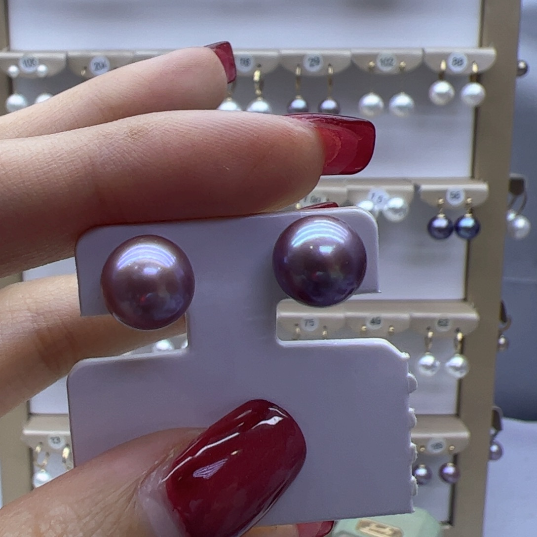 淡水珍珠耳饰银S925镶嵌