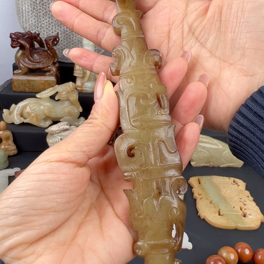 和田玉未镶嵌挂件我**奇