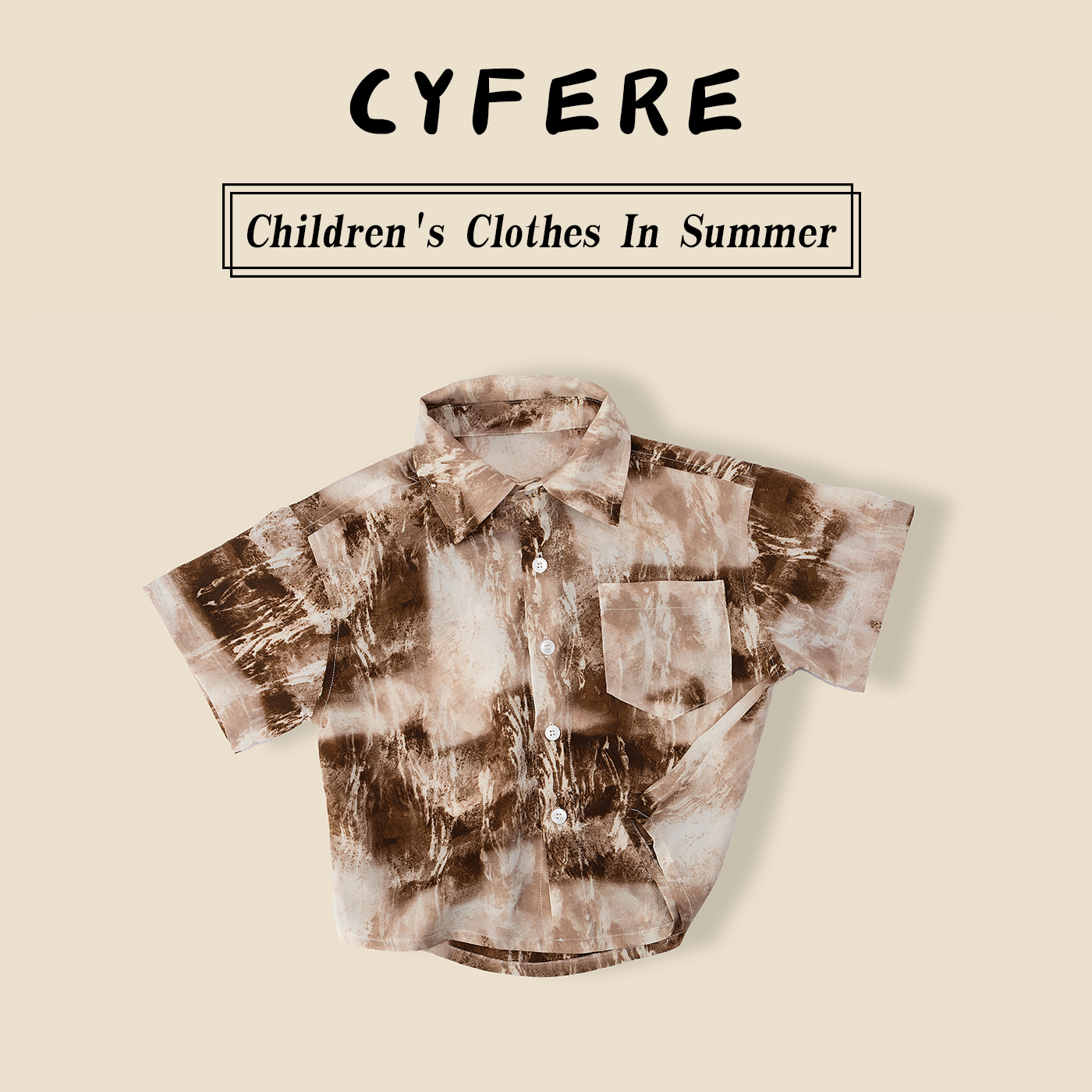 CYFERE2025夏季新款清凉个性潮流男儿童短袖衬衫港风度假Y570609