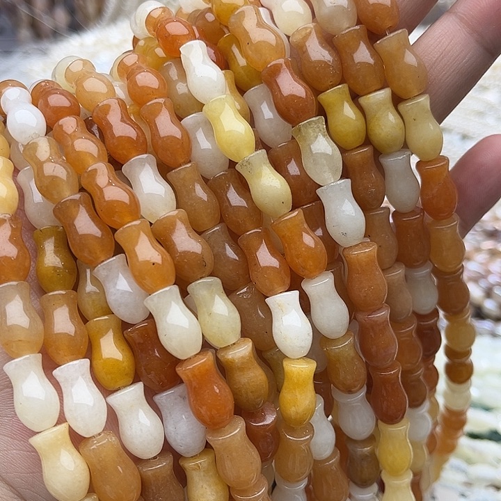 未镶嵌玛瑙/玉髓珠宝半成品一条8/13mm左右金丝玉宝瓶