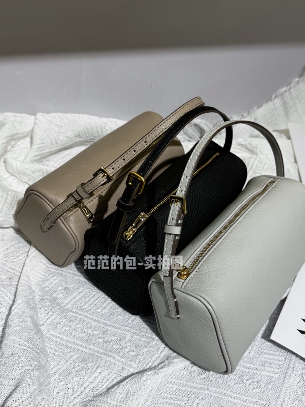 范范「TR笔筒包」头层牛皮 老钱极简时尚风 单肩斜挎手拎手拿女包