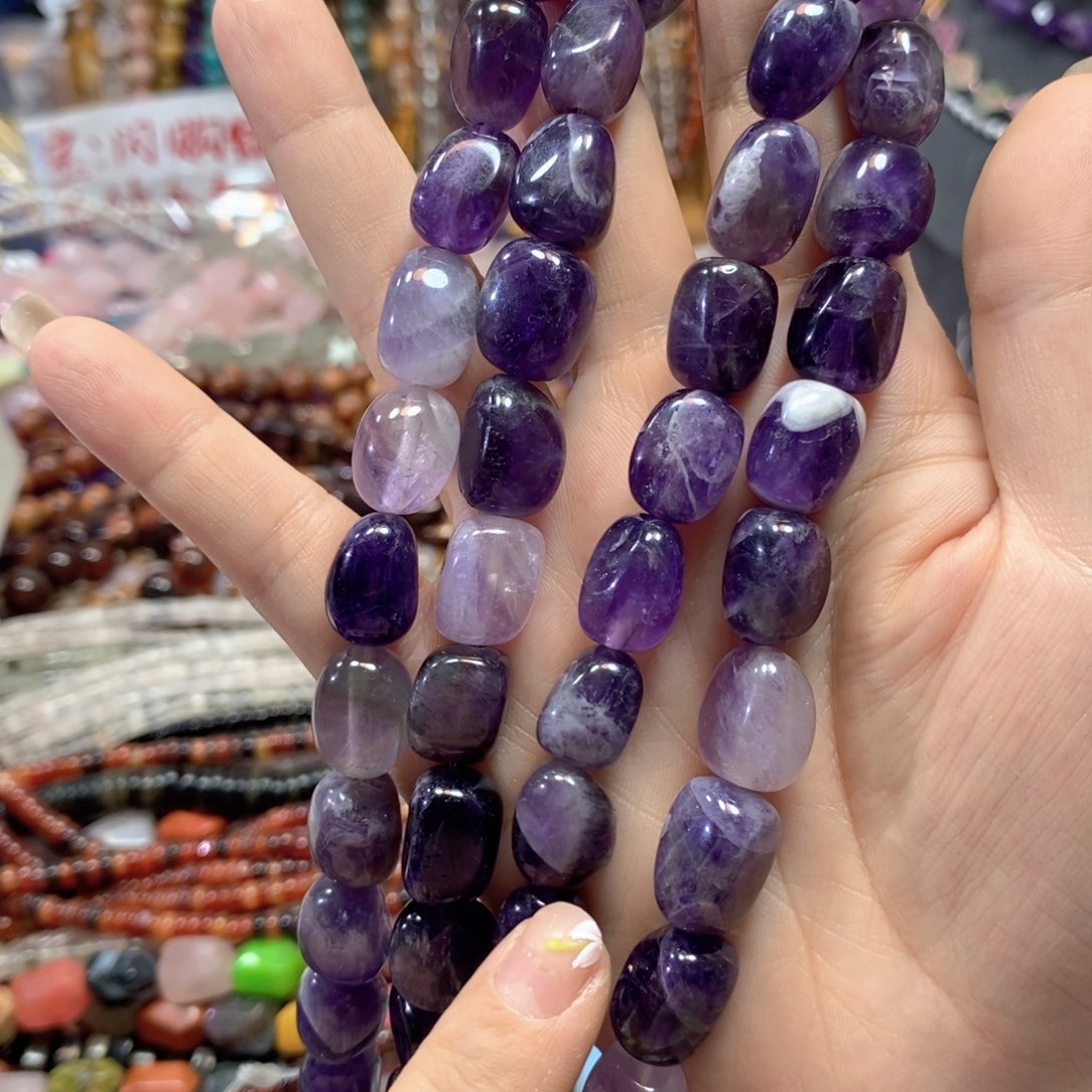 玛瑙/玉髓合金珠宝半成品乌拉圭紫水晶方块一条卡11