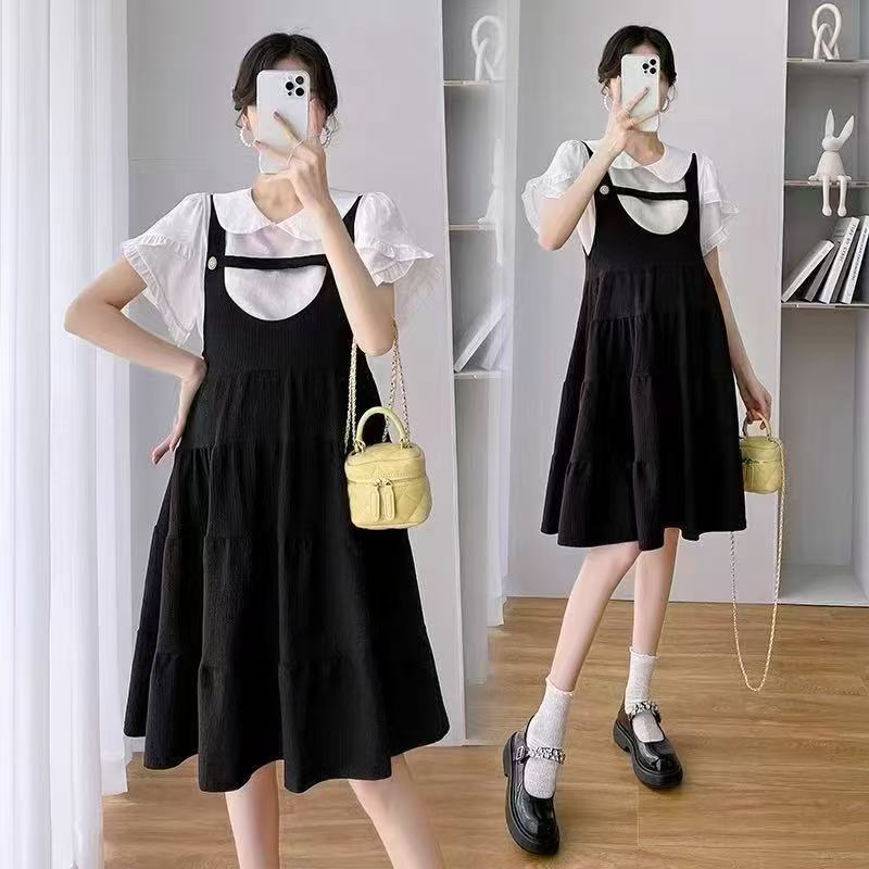 CT83孕妇黑色背心裙M90-130