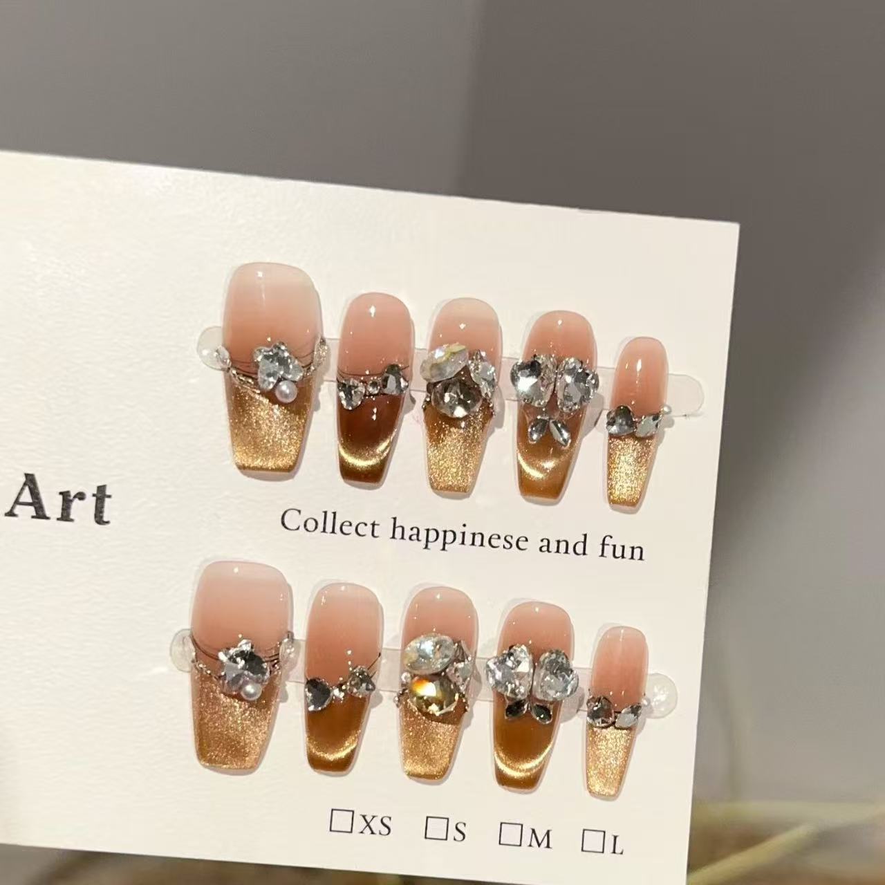 高级感猫眼显白秋季氛围穿戴甲片成品美甲贴片