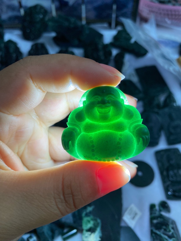 墨翠之旅佛公翡翠A货吊坠