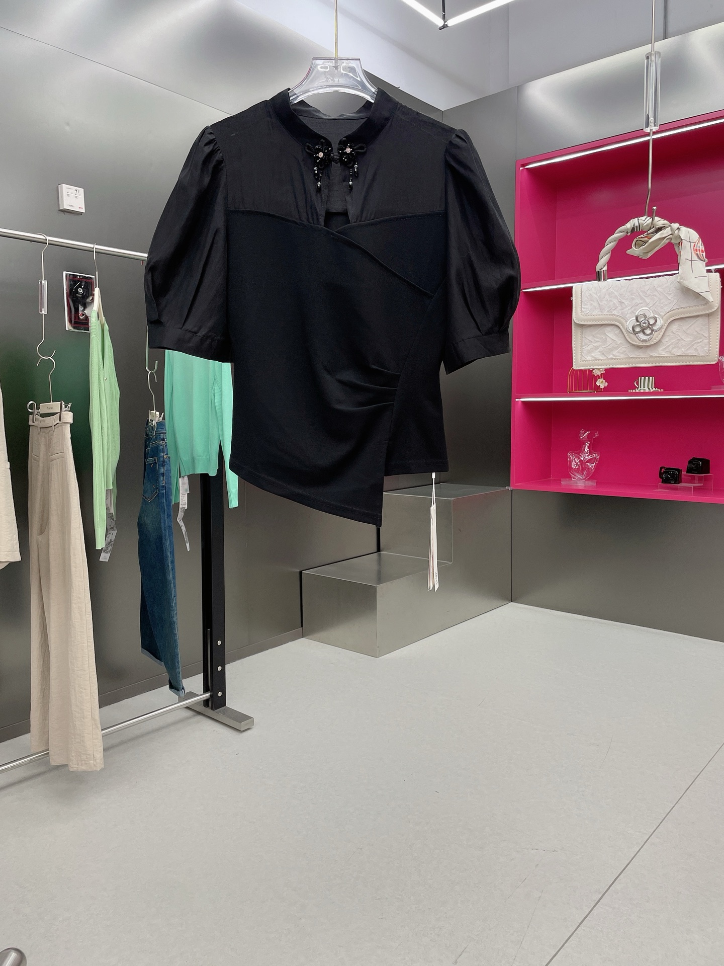 针织拼接上衣51016