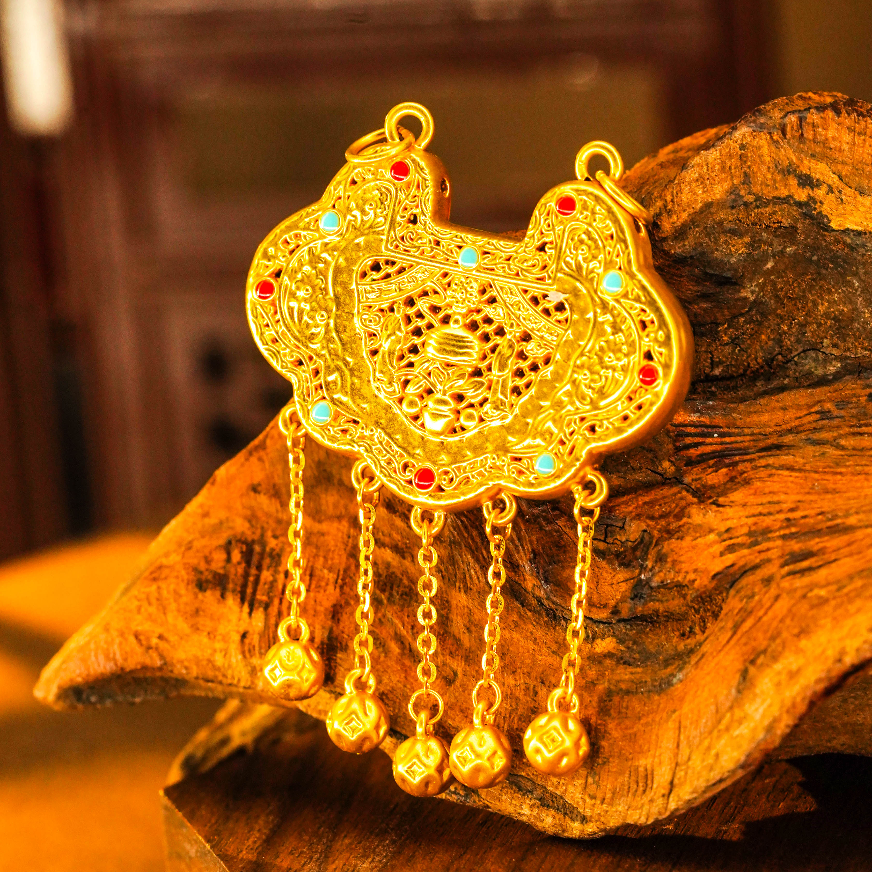 【晓韵专享】足金999投资金 无氰珐琅天子门生 HJD1039