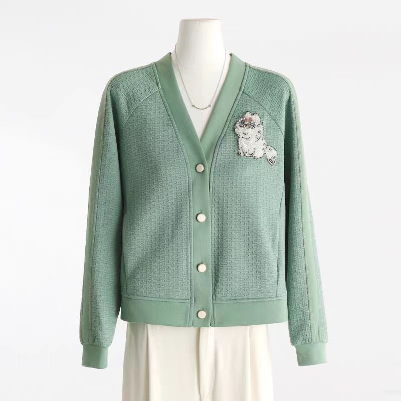 长袖收口袖刺绣百搭春季小香风衫开衫休闲短外套