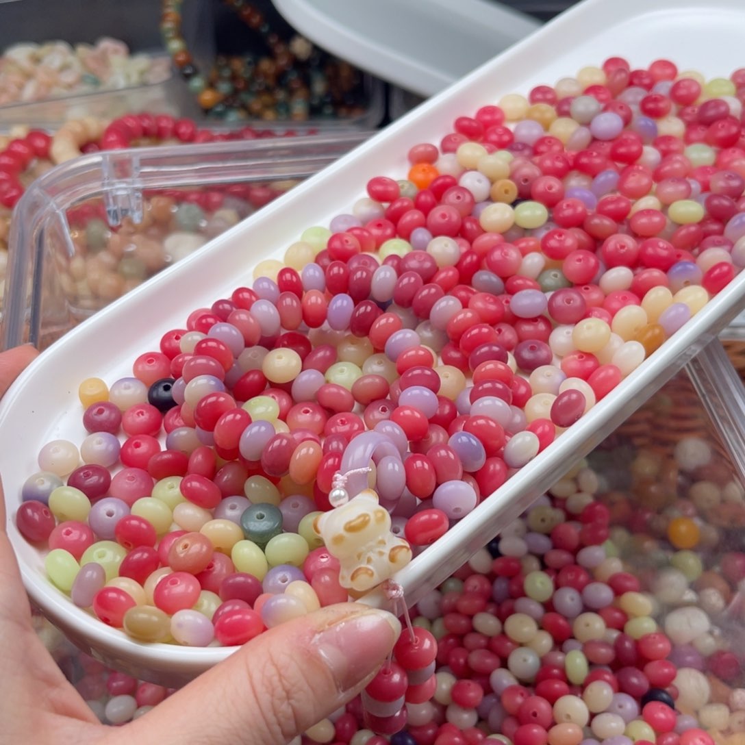 吊坠白玉菩提p x04/9mm/100+50颗粉紫算盘瑕