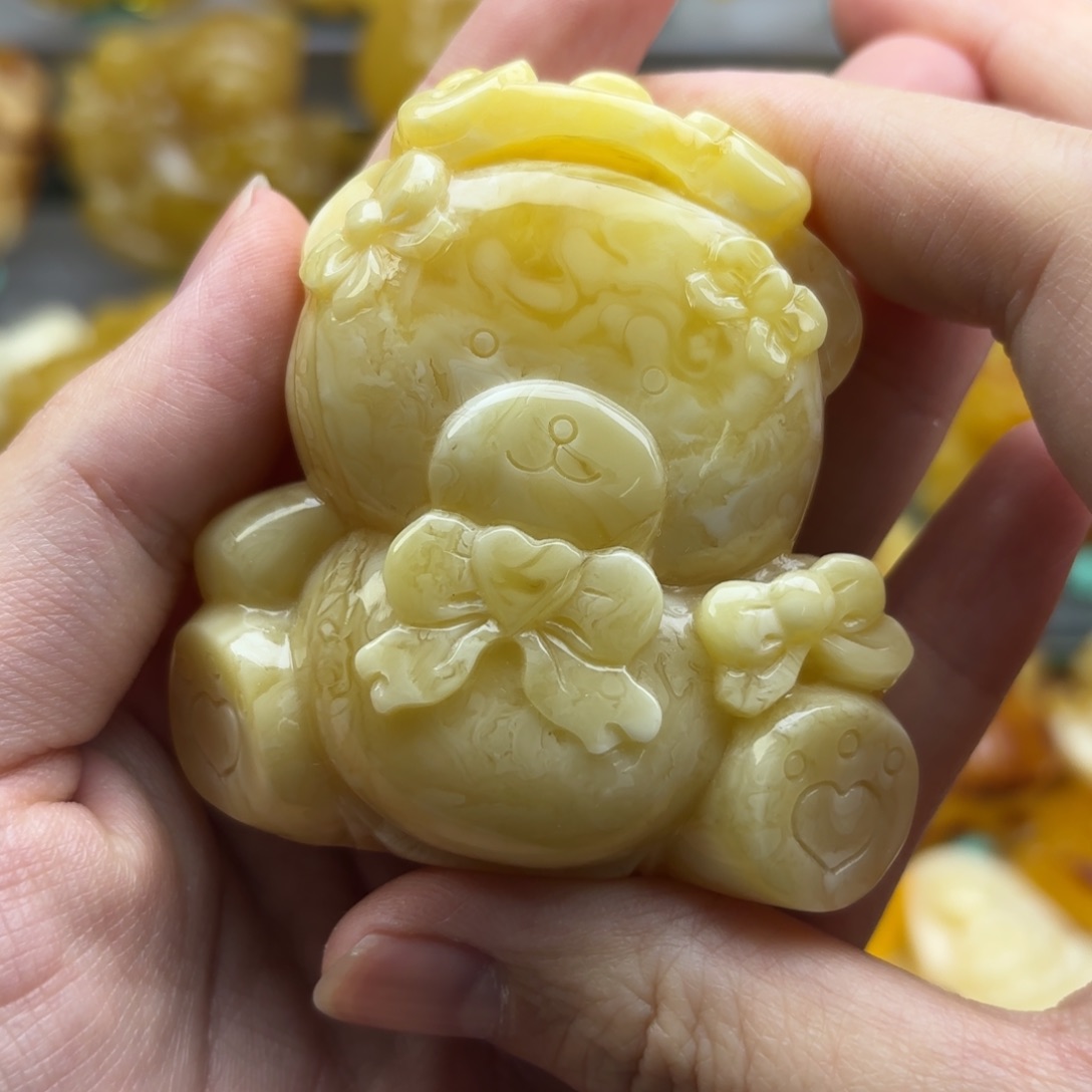 蜜蜡裸石未镶嵌蜜蜡吊坠打孔不退换