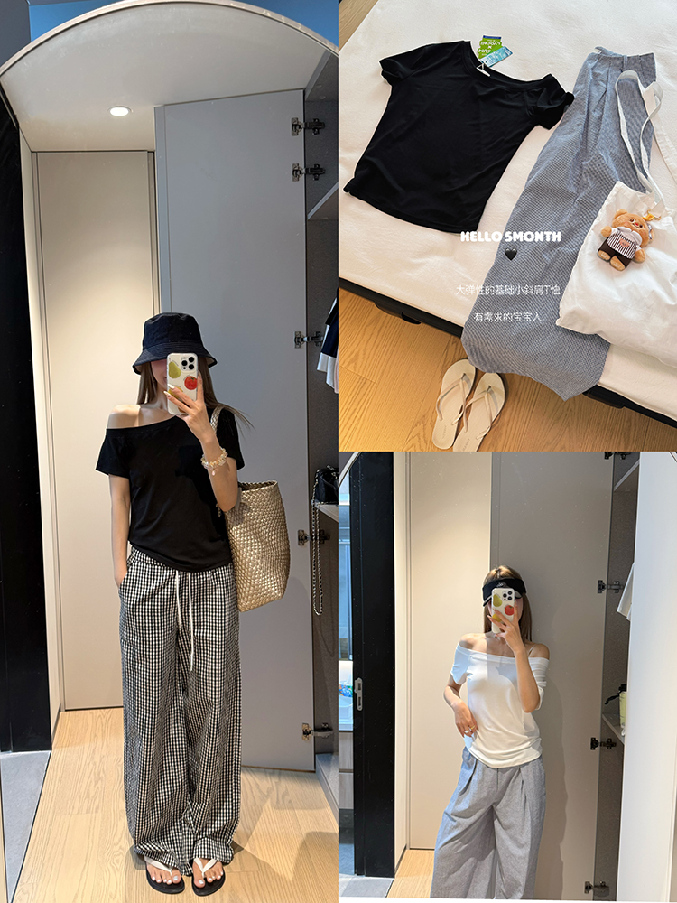 【92%莱赛尔天丝】斜肩短袖169