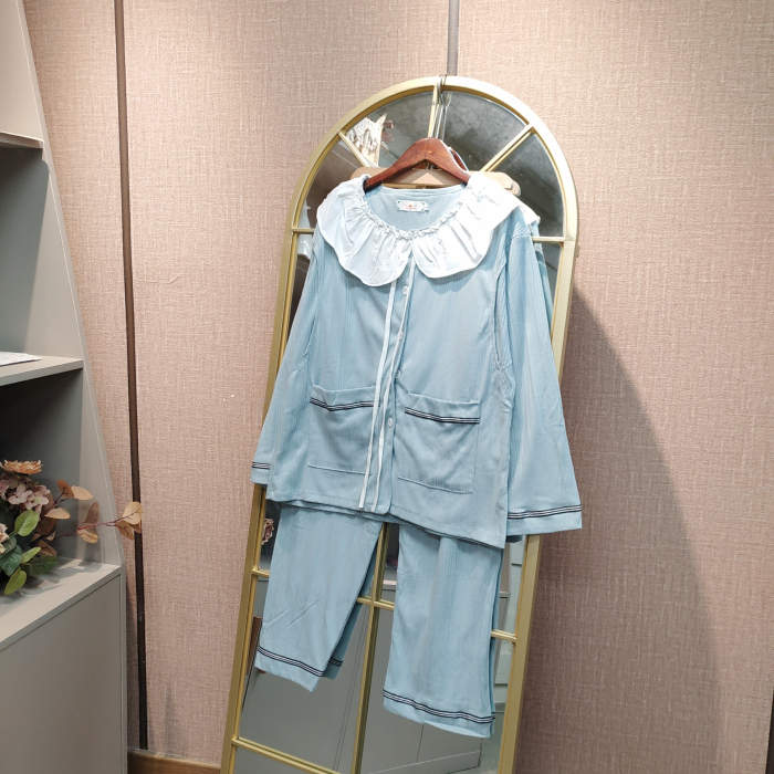 EV62孕妇蓝色月子服套装L100-130XL140XXL150