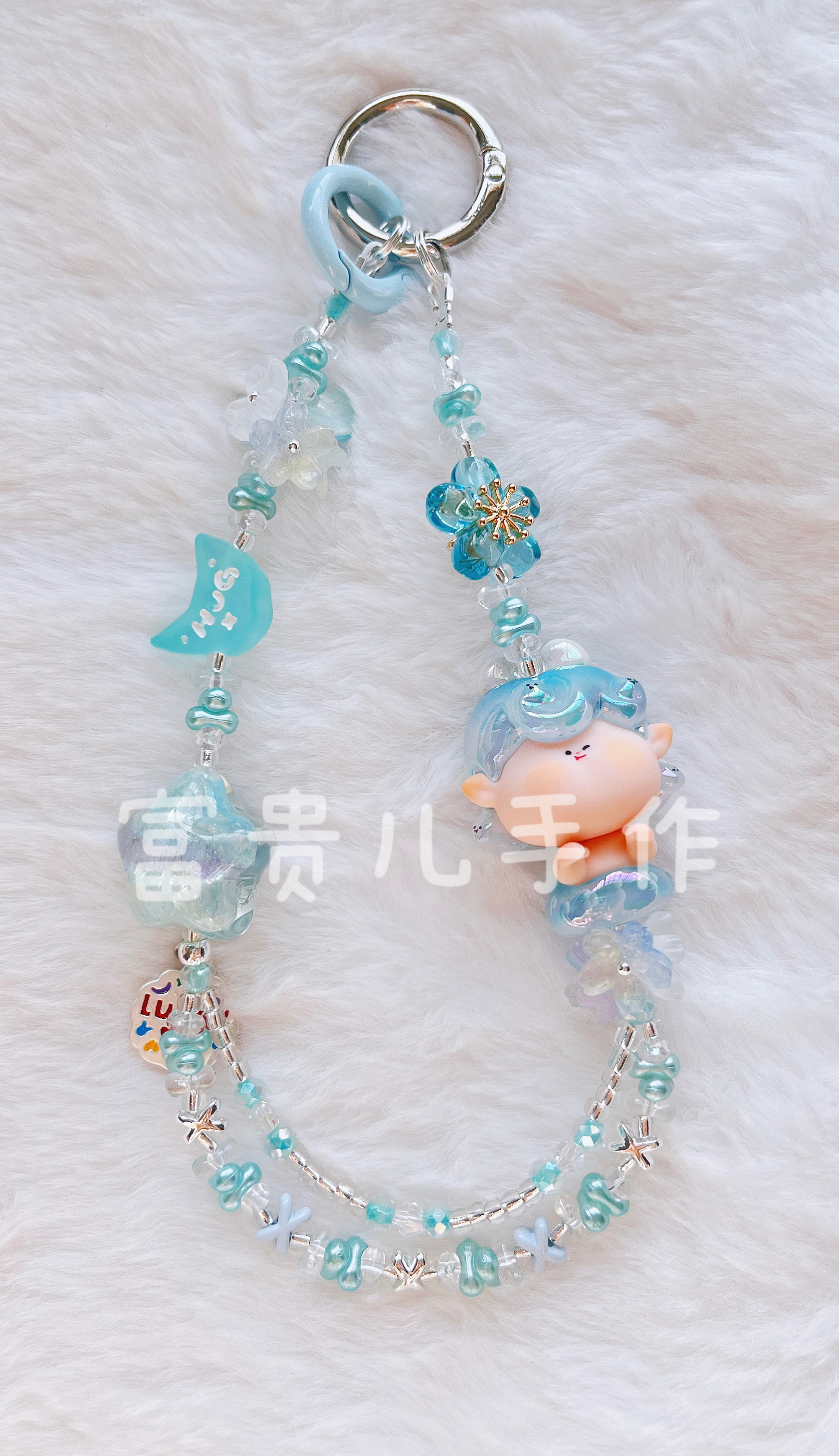 手机链DIY串珠萌粒手机链