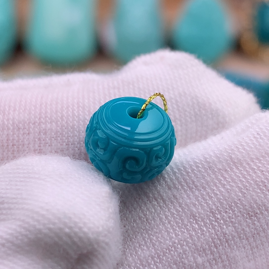 绿松石珠宝奇石未镶嵌9.3✖️7.4mm