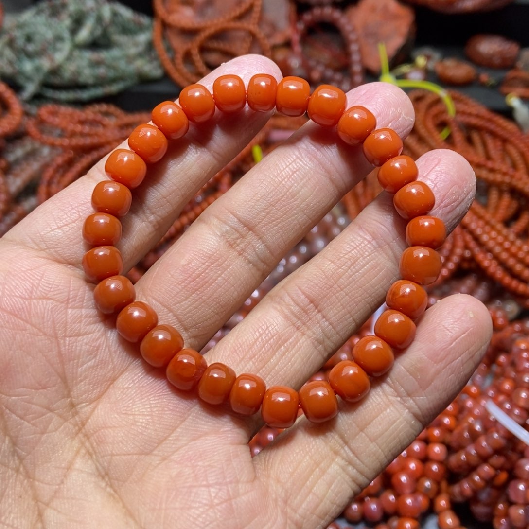 南红玛瑙未镶嵌手串7mm+