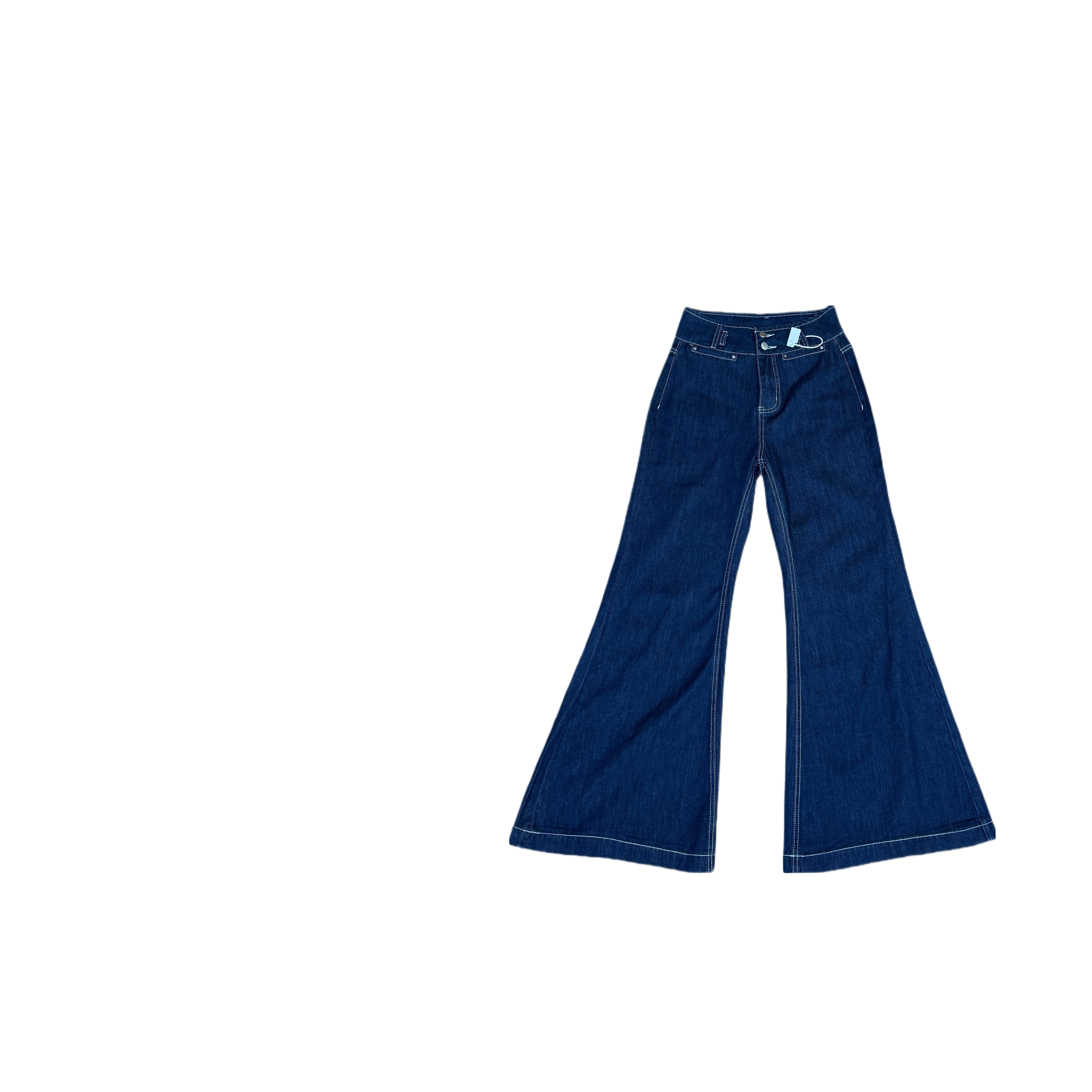 【独家牛仔】设计感双排扣牛仔微喇裤