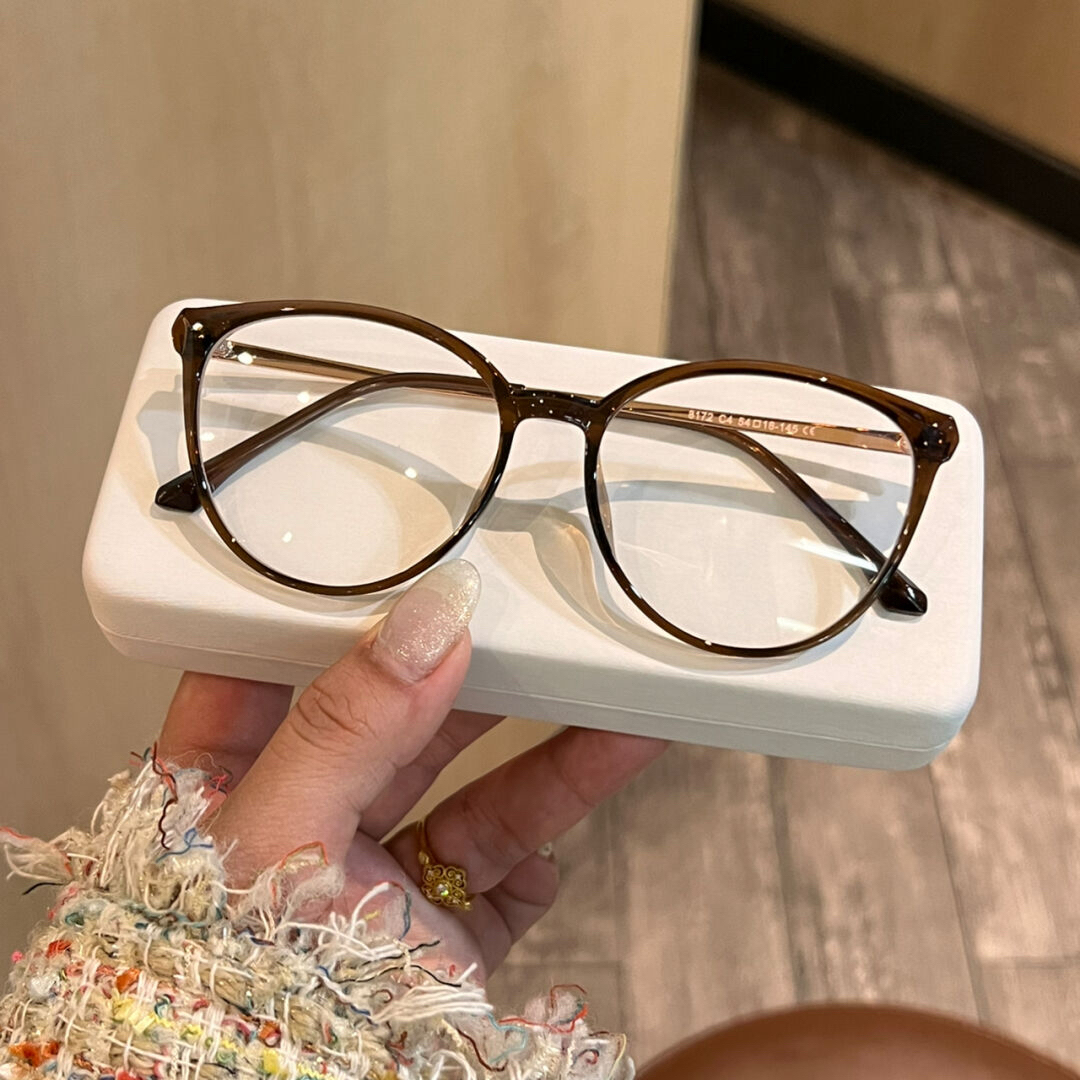 韩系玳瑁猫眼眼镜女近视可配有度数素颜大框显脸小豹纹眼睛框镜架
