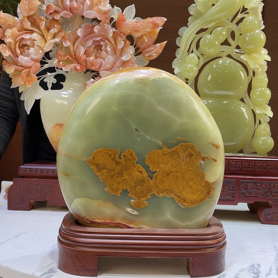 玉精品天然玉石摆件靠山石