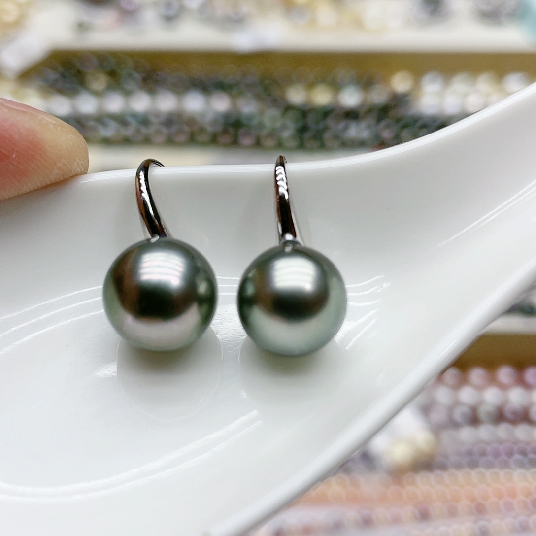 海水珍珠耳饰银S925镶嵌