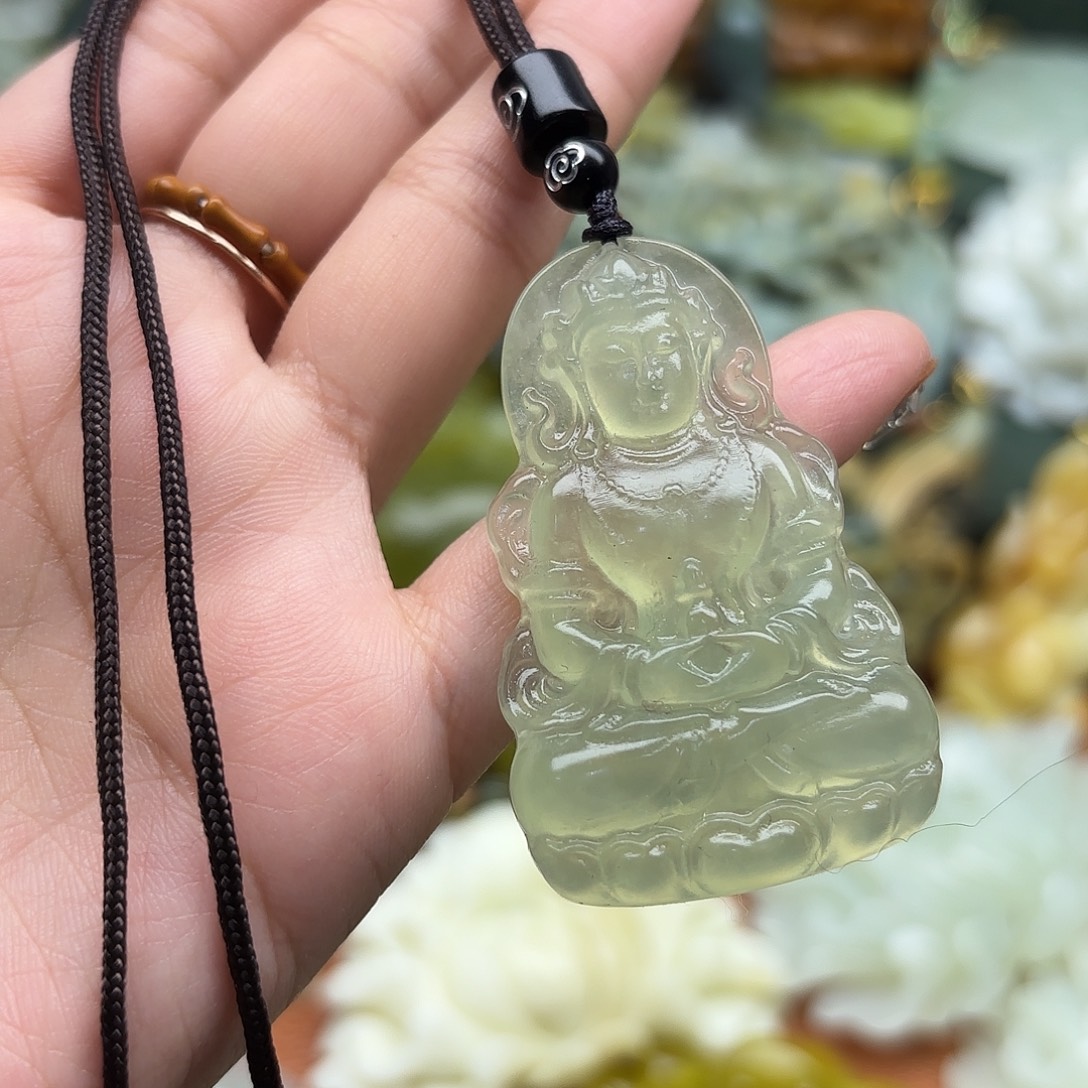 蛇纹石玉合金颈饰
