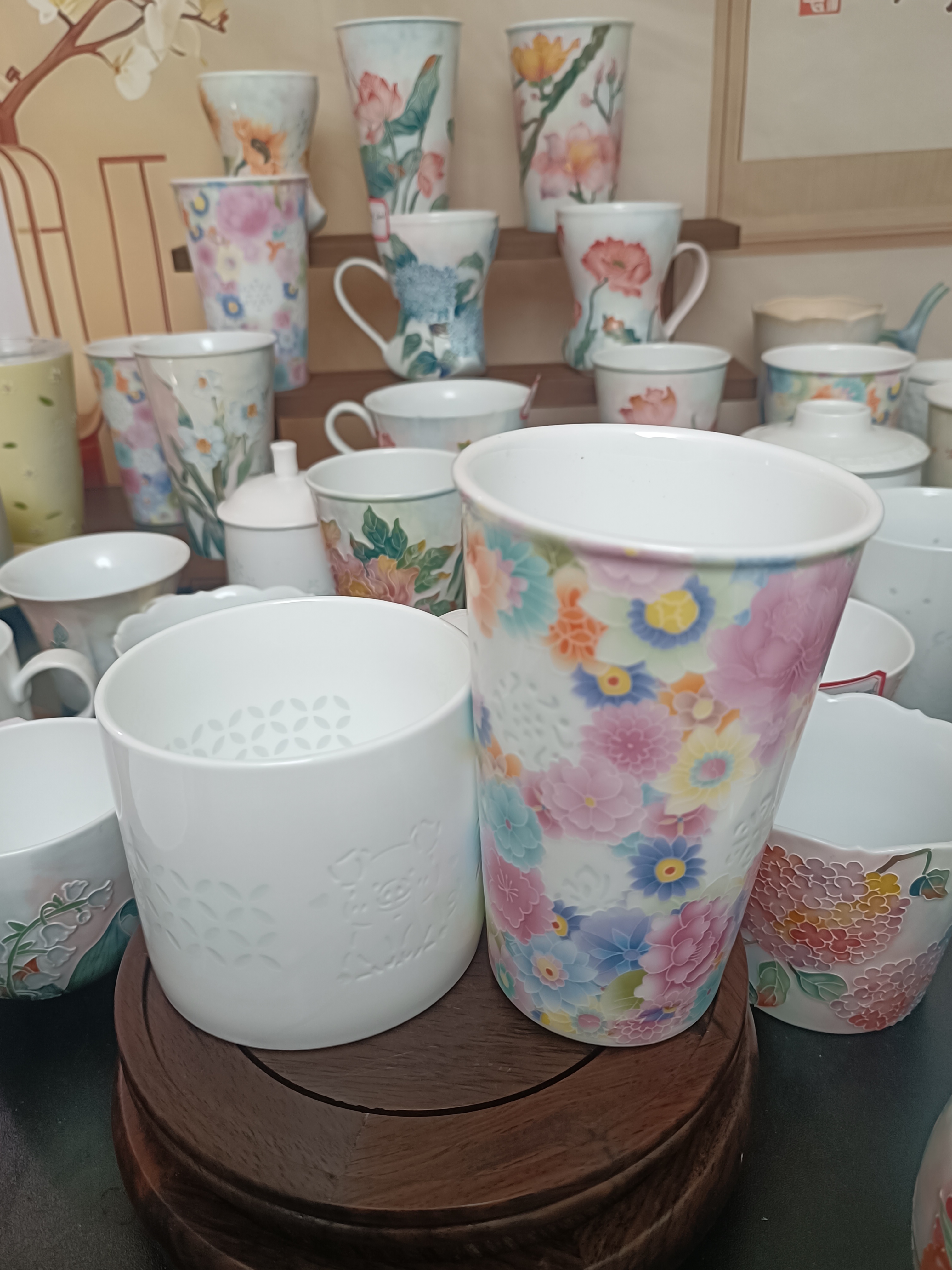 景德镇咖啡杯马克杯办公杯万花玲珑可乐杯（生肖杯1个，万花杯1个）