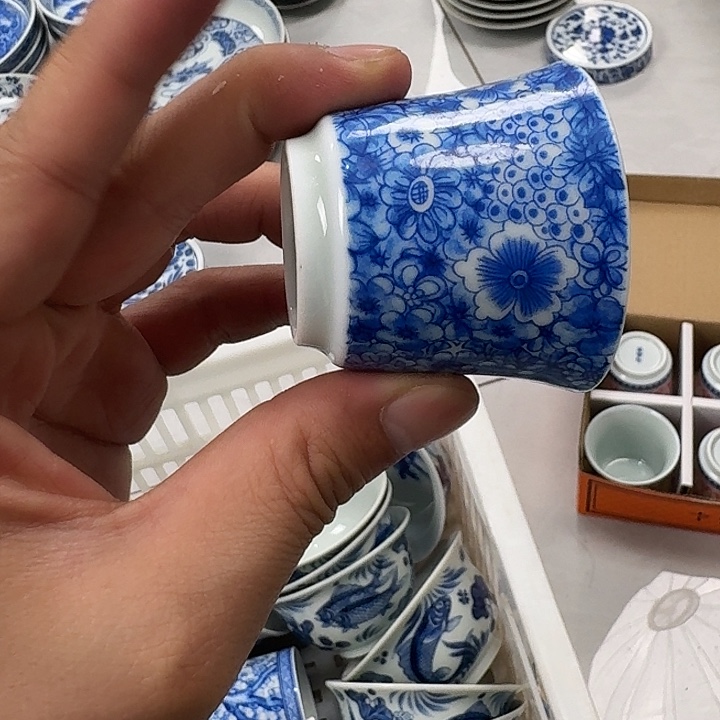 瓷片万花客杯景德镇