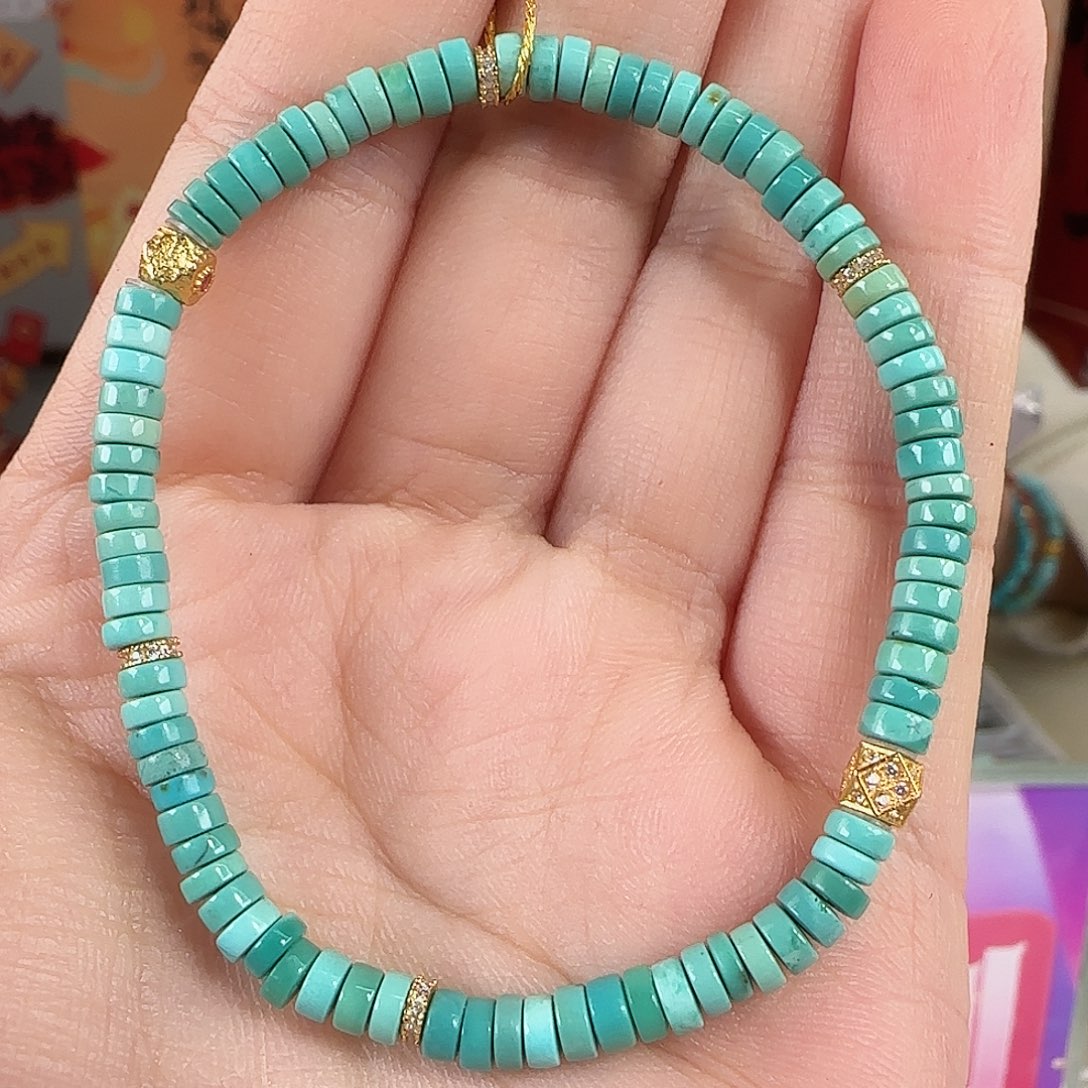 绿松石银S925镀金镶嵌珠宝奇石