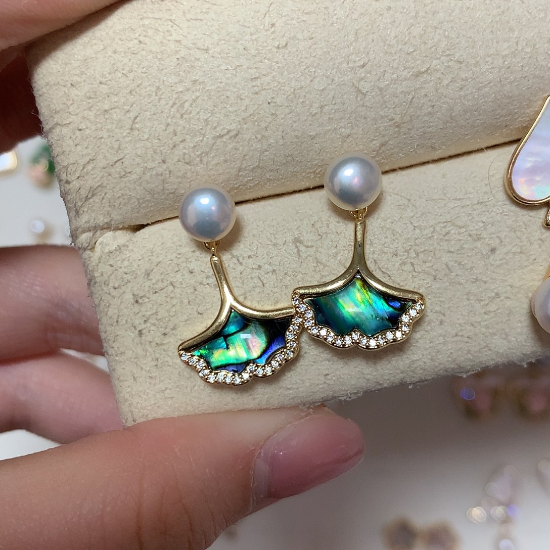 淡水珍珠耳饰合金