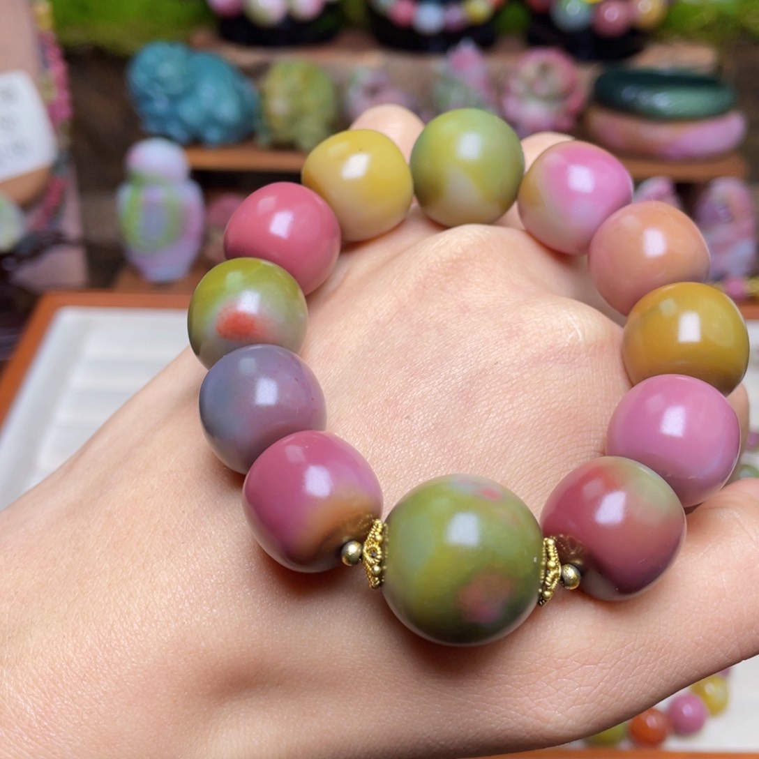 玛瑙/玉髓珠宝半成品未镶嵌黑*瑰盐源玛瑙高品老型手串福利