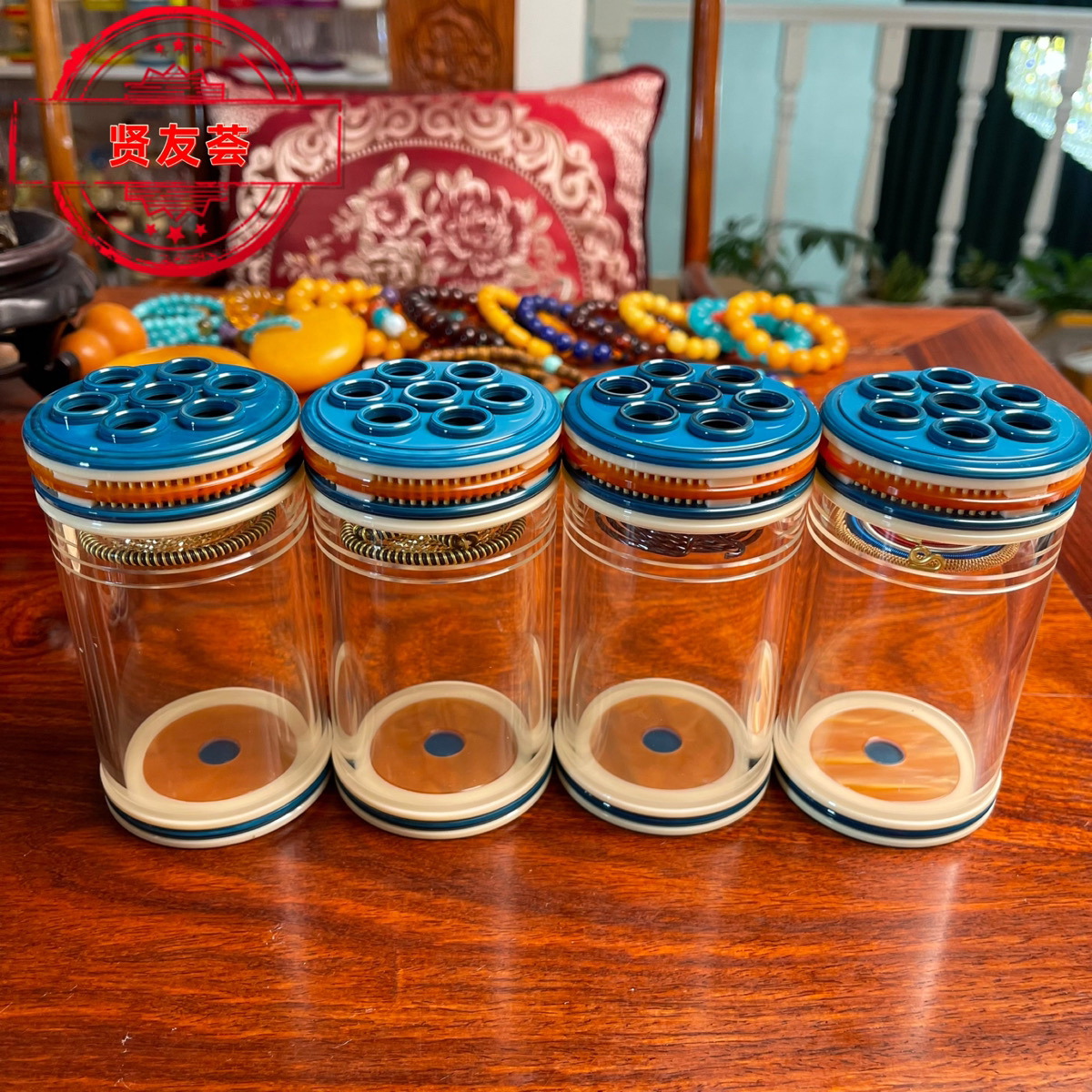 宋三彩老谭罐七孔蝈蝈叫罐蝈蝈罐有机玻璃鸣虫罐60直径高110