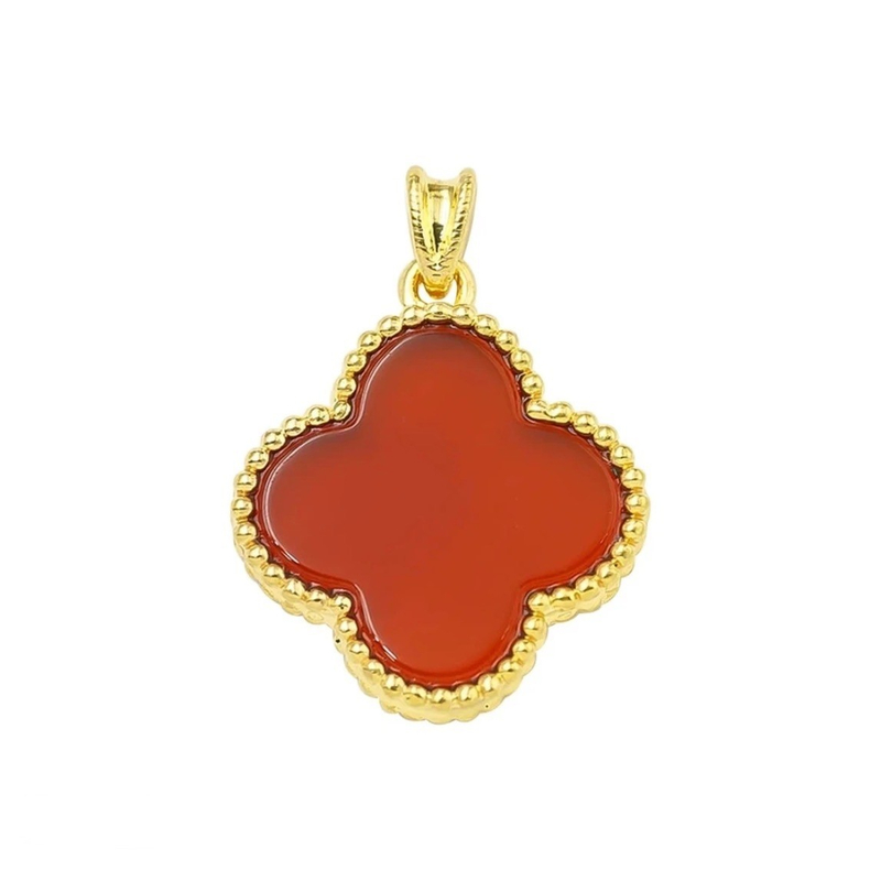 【大器甄选】足金999四叶草玛瑙吊坠质检中心发货有证书 PTD23