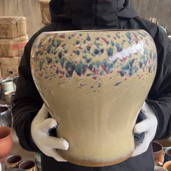 紫砂花盆高28口20—————