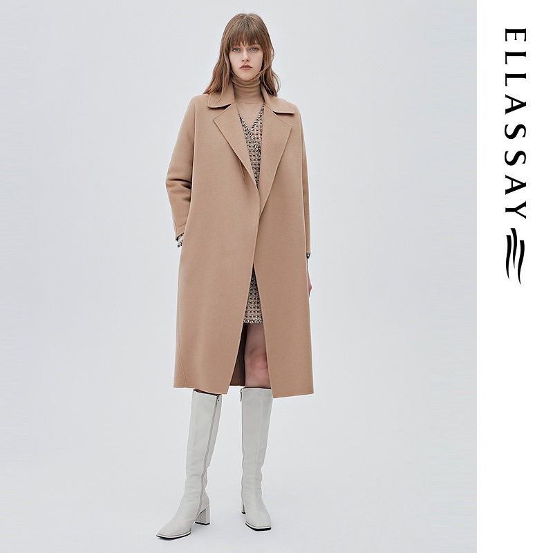 【丽公主专享】歌力思冬款廓形羊毛高级质感大衣女EWF334D01400