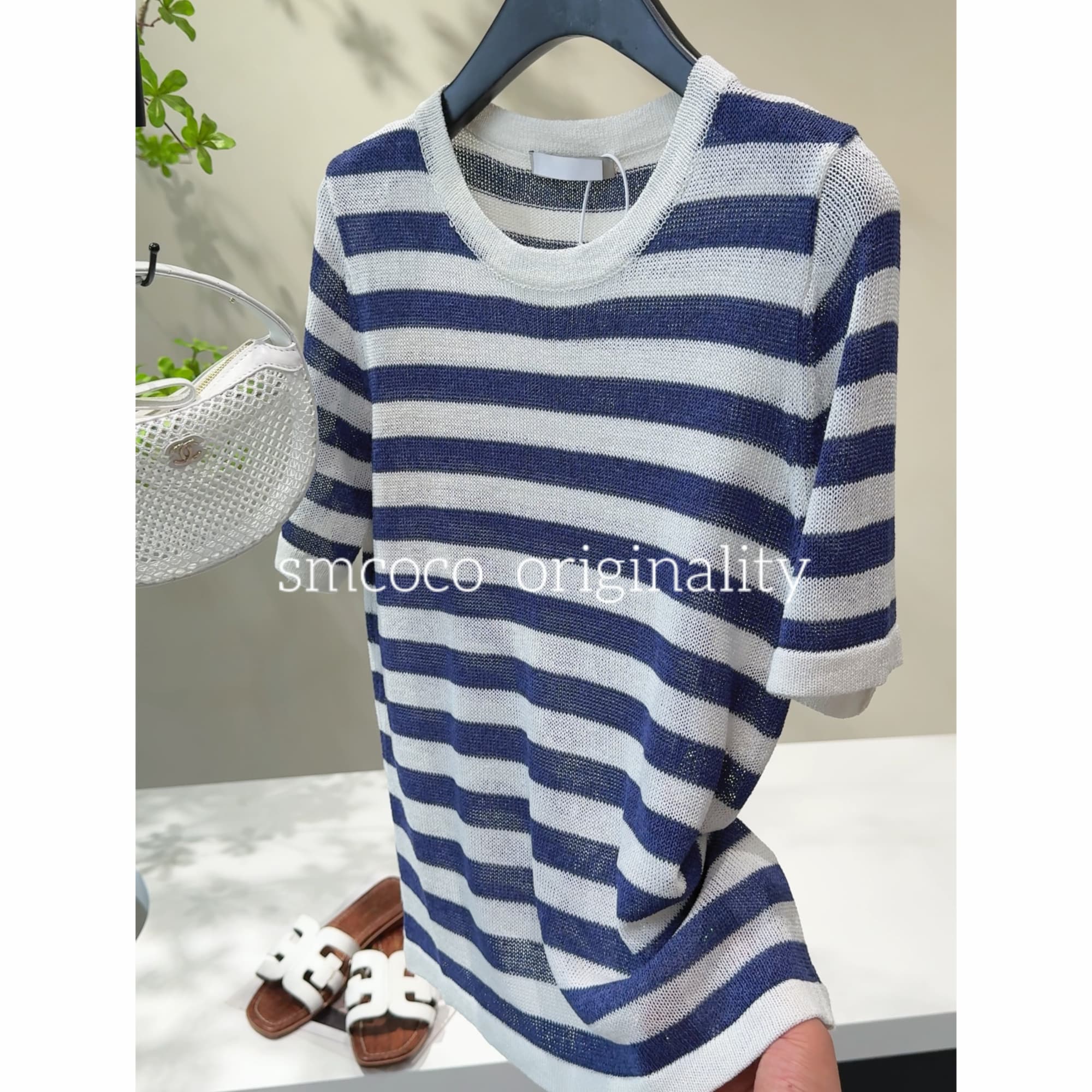 【重磅新款】轻薄撞色条纹休闲减龄洋气时尚气质百搭针织衫ZG0544