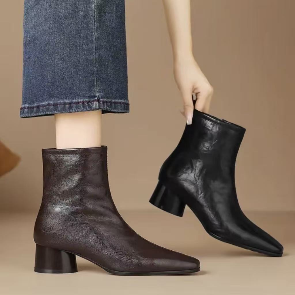 【品牌力荐】秋冬上新方头时尚感气质小靴子Y2789