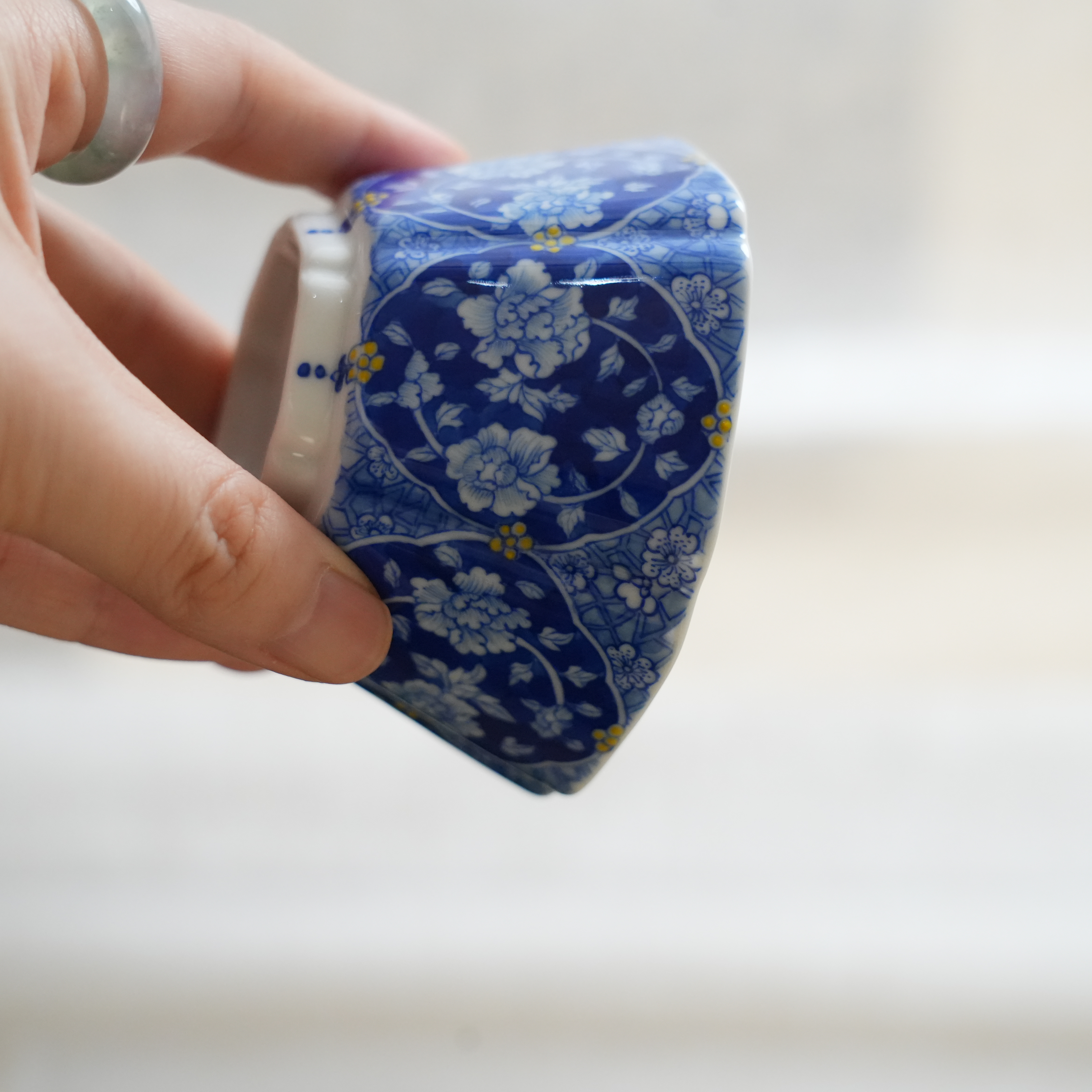 【雲梦】月造见物-碎冰牡丹纹六方杯