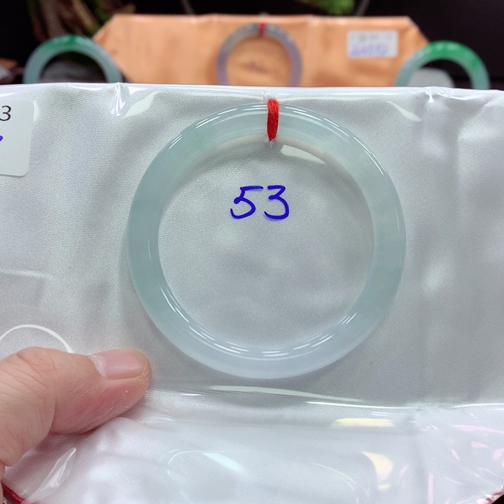 翡翠未镶嵌手镯53圈口