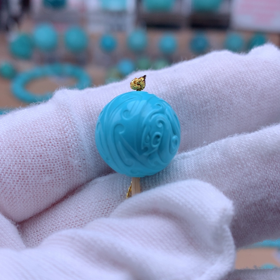 绿松石未镶嵌珠宝奇石15.3mm