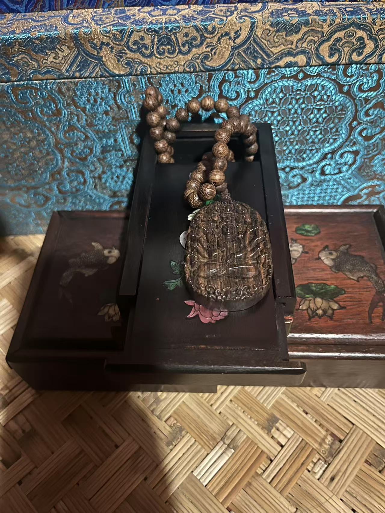 【闪购商品】精品木摆件机关盒文莱观音脖挂